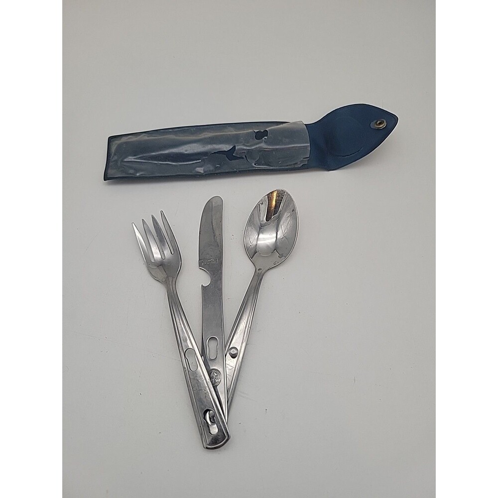 Vintage Boy Scouts of America Imperial Stainless Utensil Set Knife Fork Spoon US